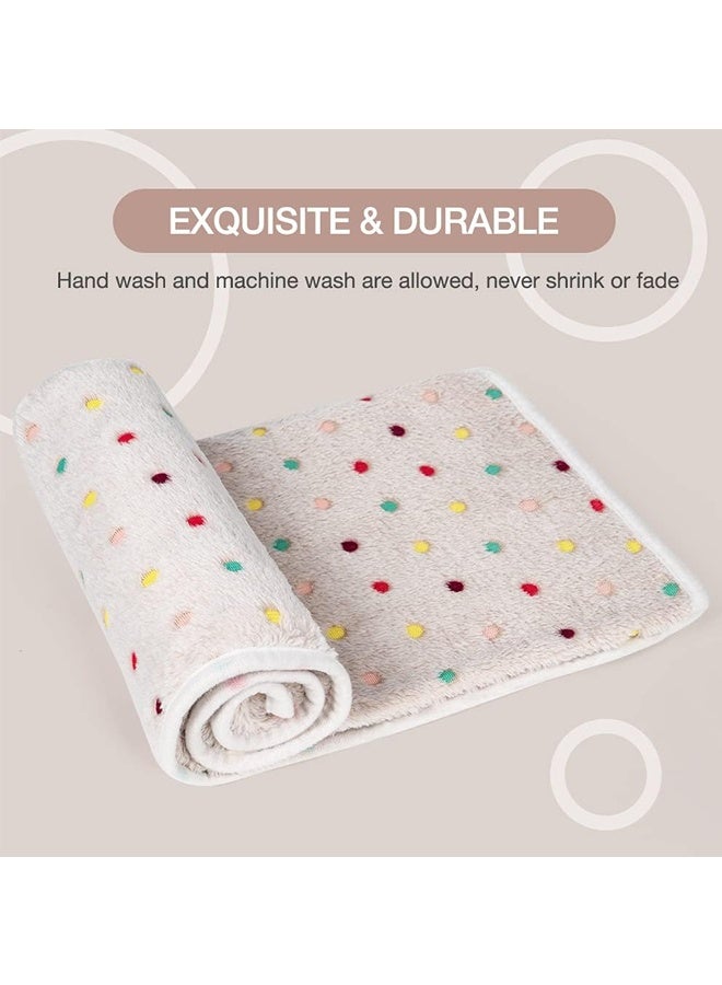 مجموعة من 3 بطانيات للحيوانات الأليفة، بطانية ناعمة ورقيقة من الصوف، بطانية نوم دافئة بتصميم مطبوع، بطانية للجراء والقطط الصغيرة، بطانية للكلاب - Image 5